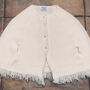 Julius Berger Vintage Sweater Shrug Shaw White / Cream Size 6 - 8 Adorable
